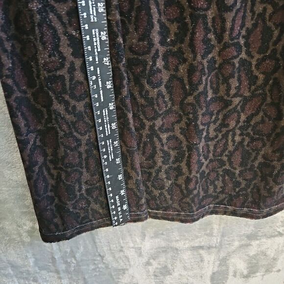 kathie lee collection xl 2 Piece Skirt Top animal print solt velour pullon skirt - Picture 5 of 14